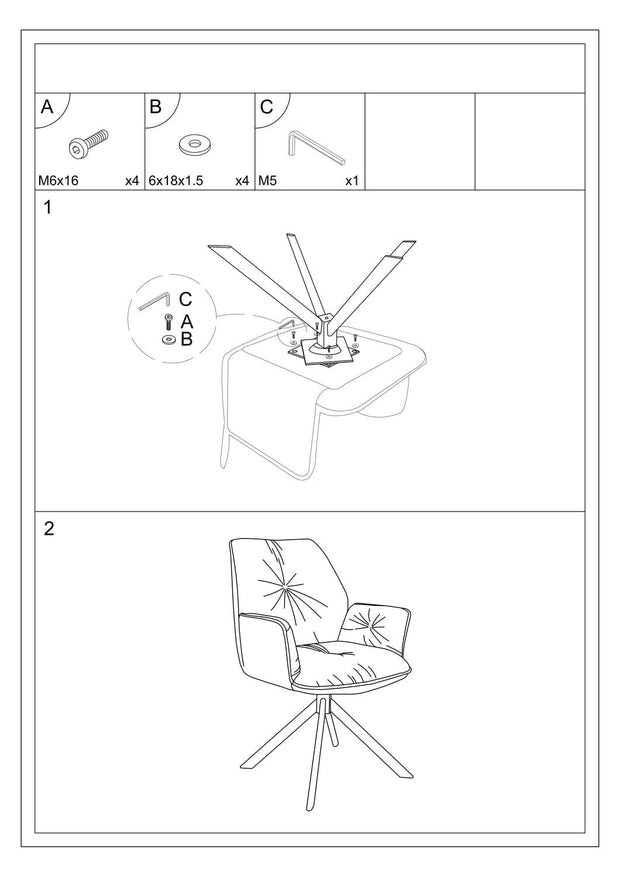 Sedia da pranzo in velluto Bogoda II Grigio (3)