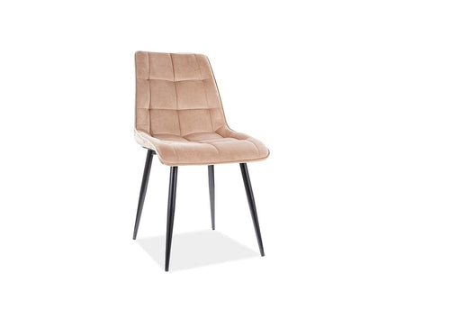 Sedia da pranzo in velluto Chase Beige