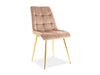 Sedia da pranzo in velluto Chase Beige
