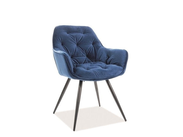 Sedia da pranzo in velluto Clyde Blu