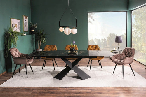 Sedia da pranzo in velluto Clyde Monolith Beige (1)