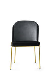 Sedia da pranzo in velluto Dore 101 Nero