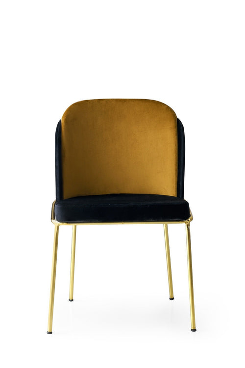 Sedia da pranzo in velluto Dore 102 Nero