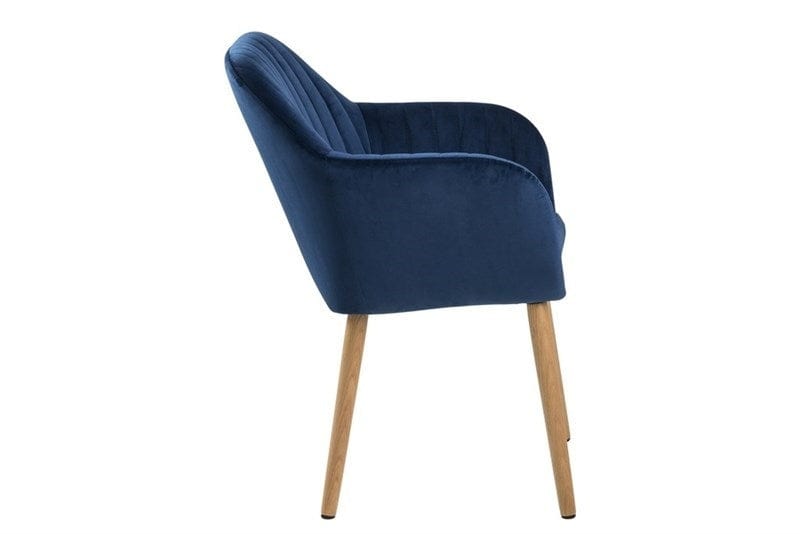 Sedia da pranzo in velluto Emilia Blu (3)