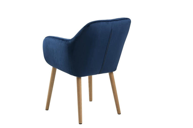 Sedia da pranzo in velluto Emilia Blu (4)