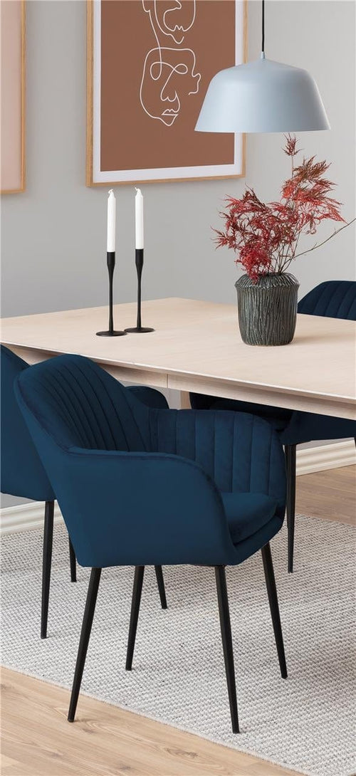 Sedia da pranzo in velluto Emilia Blu (1)