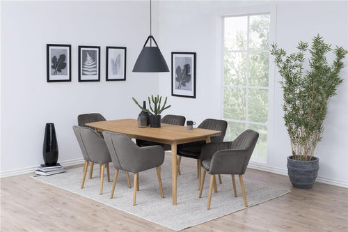 Sedia da pranzo in velluto Emilia Grigio (1)