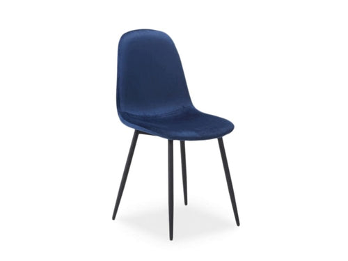 Sedia da pranzo in velluto Franky Blu