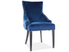 Sedia da pranzo in velluto Georgianne Blu
