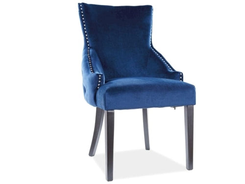 Sedia da pranzo in velluto Georgianne Blu