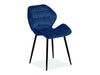 Sedia da pranzo in velluto Haley Blu