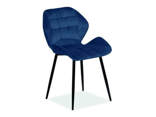 Sedia da pranzo in velluto Haley Blu
