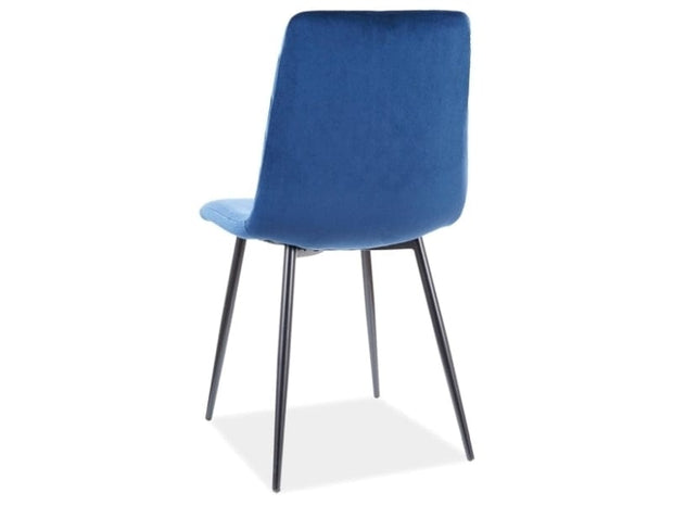 Sedia da pranzo in velluto Irinane Blu (1)