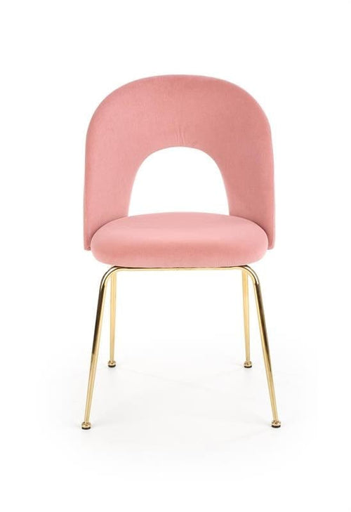 Sedia da pranzo in velluto Kai-385 Rosa (1)