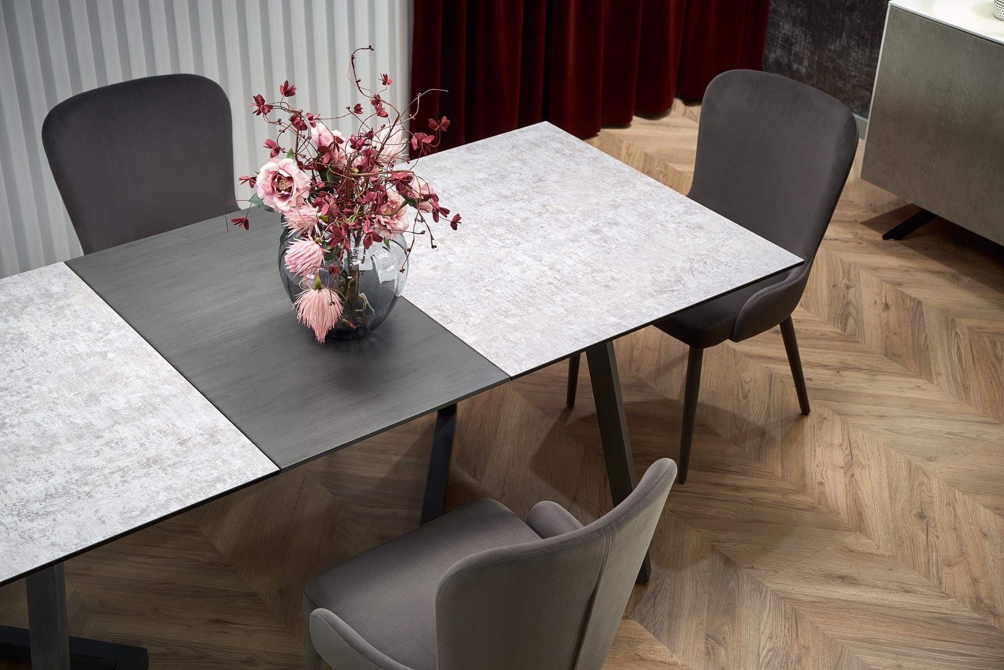 Sedia da pranzo in velluto Kai-425 Grigio (3)