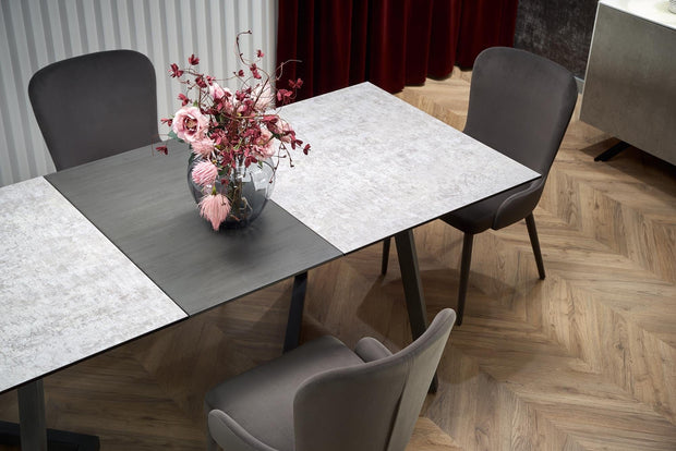 Sedia da pranzo in velluto Kai-425 Grigio (3)