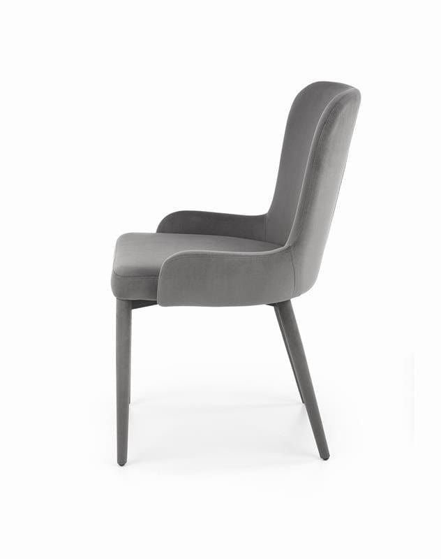 Sedia da pranzo in velluto Kai-425 Grigio (7)
