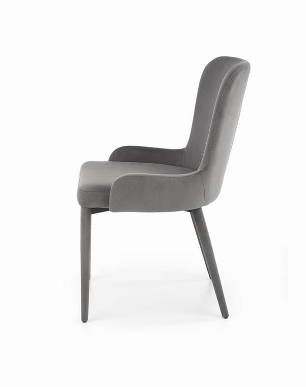 Sedia da pranzo in velluto Kai-425 Grigio (7)