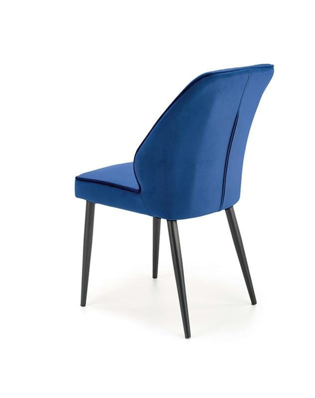 Sedia da pranzo in velluto Kai-432 Blu (3)