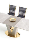 Sedia da pranzo in velluto Kai-436 Grigio (5)