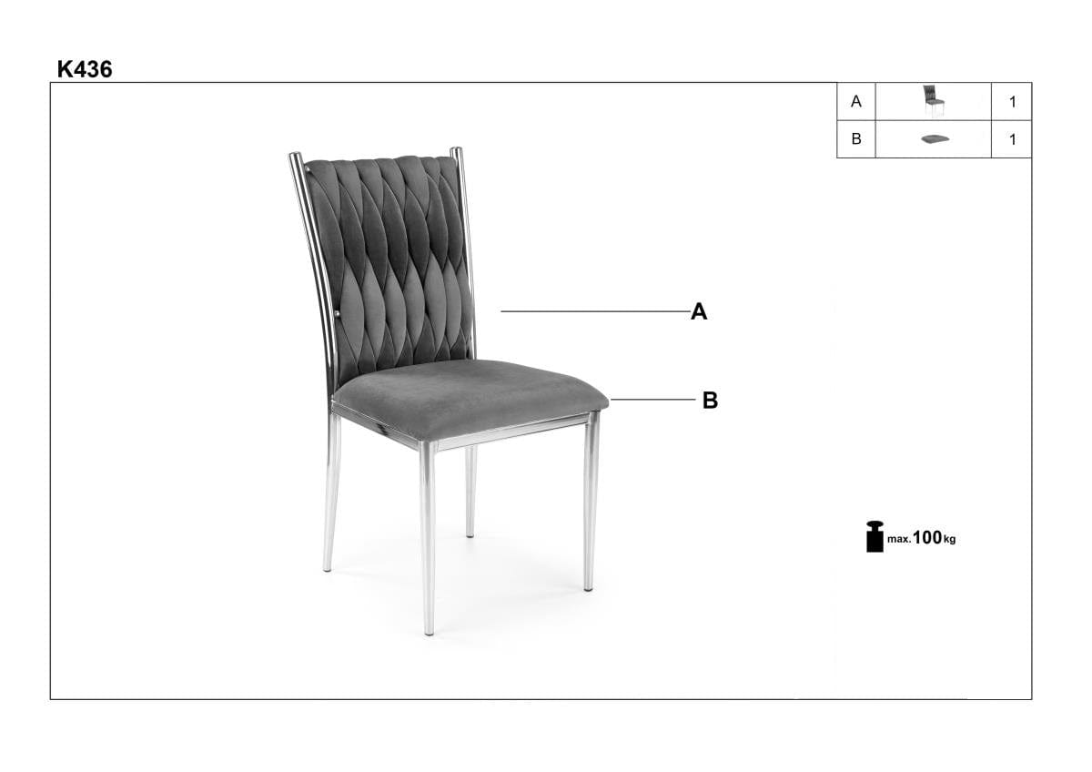 Sedia da pranzo in velluto Kai-436 Verde (13)