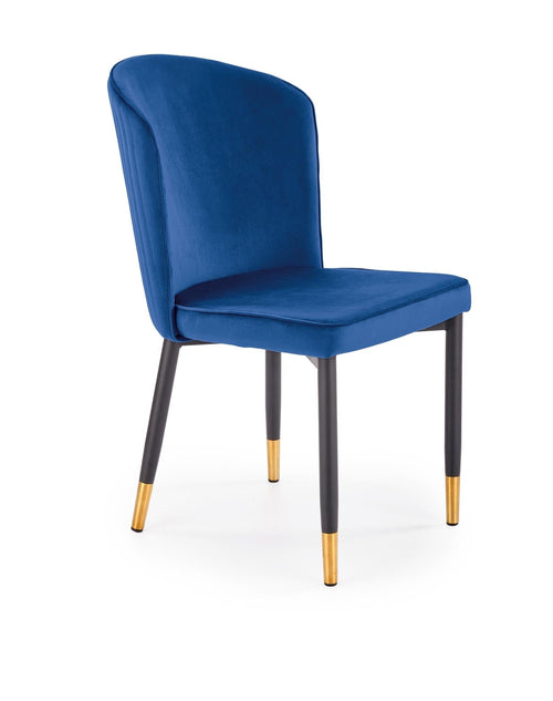Sedia da pranzo in velluto Kai-446 Blu