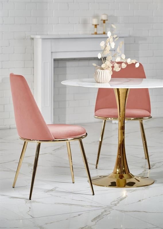 Sedia da pranzo in velluto Kai-460 Rosa (2)