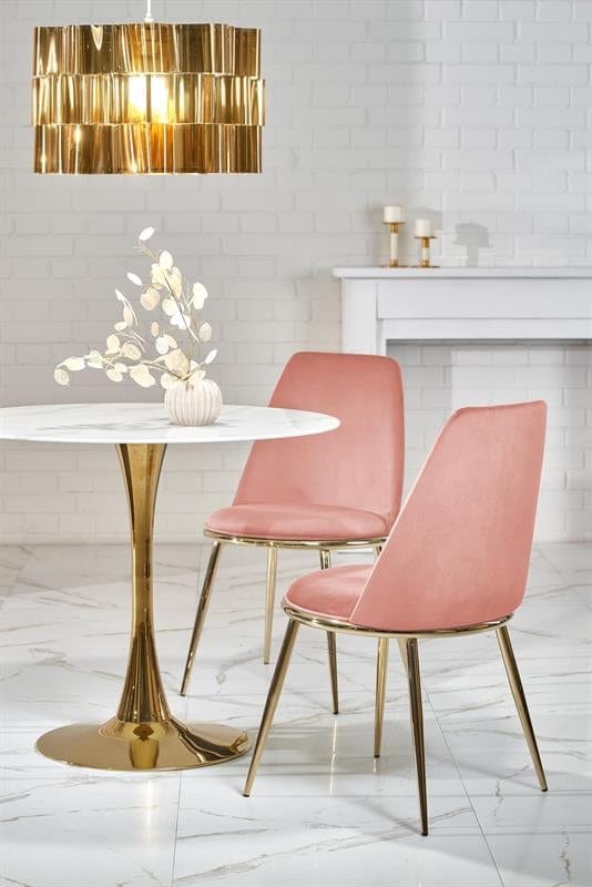 Sedia da pranzo in velluto Kai-460 Rosa (3)