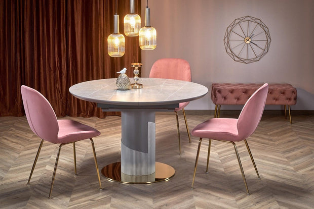 Sedia da pranzo in velluto Kai-460 Rosa (4)