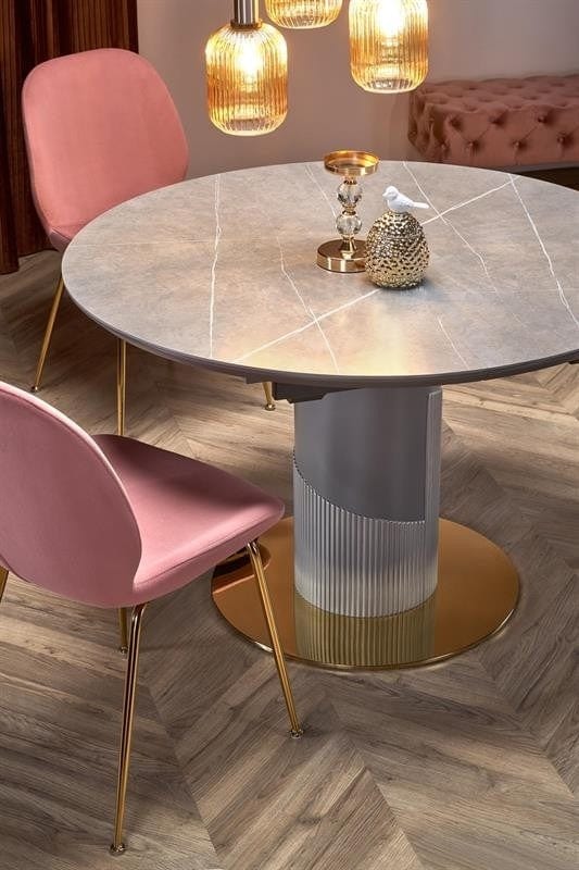 Sedia da pranzo in velluto Kai-460 Rosa (5)