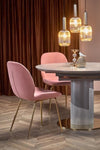 Sedia da pranzo in velluto Kai-460 Rosa (6)