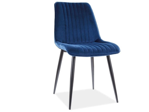 Sedia da pranzo in velluto Kimberly Blu