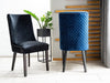 Sedia da pranzo in velluto Leontine Blu (5)