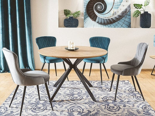 Sedia da pranzo in velluto Lester Turchese (1)