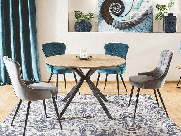 Sedia da pranzo in velluto Lester Turchese (1)