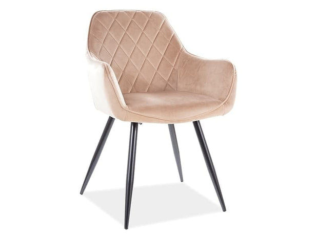 Sedia da pranzo in velluto Lilibet Beige