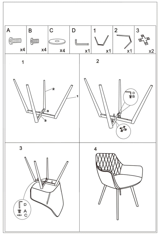 Sedia da pranzo in velluto Lilibet Beige (2)