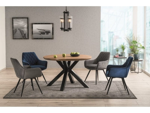 Sedia da pranzo in velluto Lilibet Blu (1)