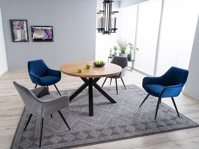Sedia da pranzo in velluto Lilibet Blu (2)