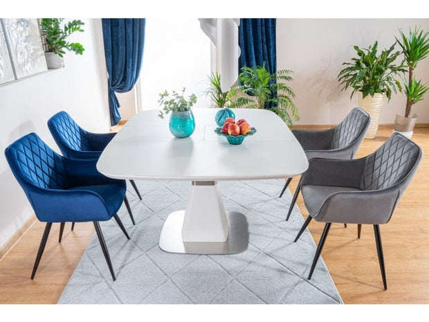 Sedia da pranzo in velluto Lilibet Blu (3)