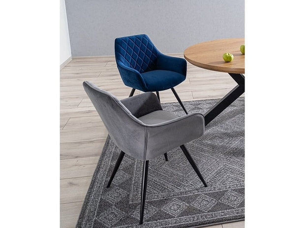 Sedia da pranzo in velluto Lilibet Blu (6)