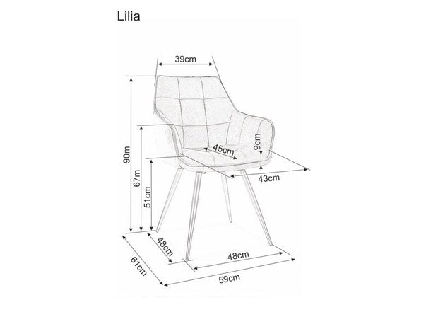 Sedia da pranzo in velluto Lisbet Nero (1)