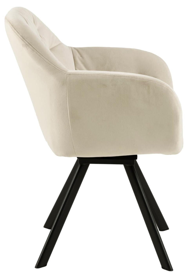 Sedia da pranzo in velluto Lola Beige (2)