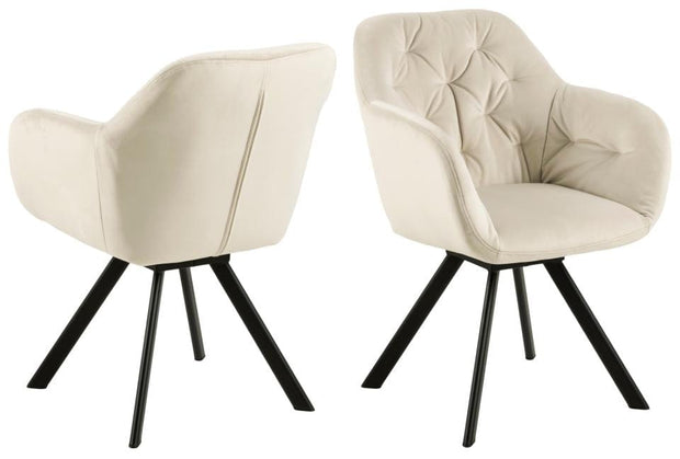Sedia da pranzo in velluto Lola Beige (3)