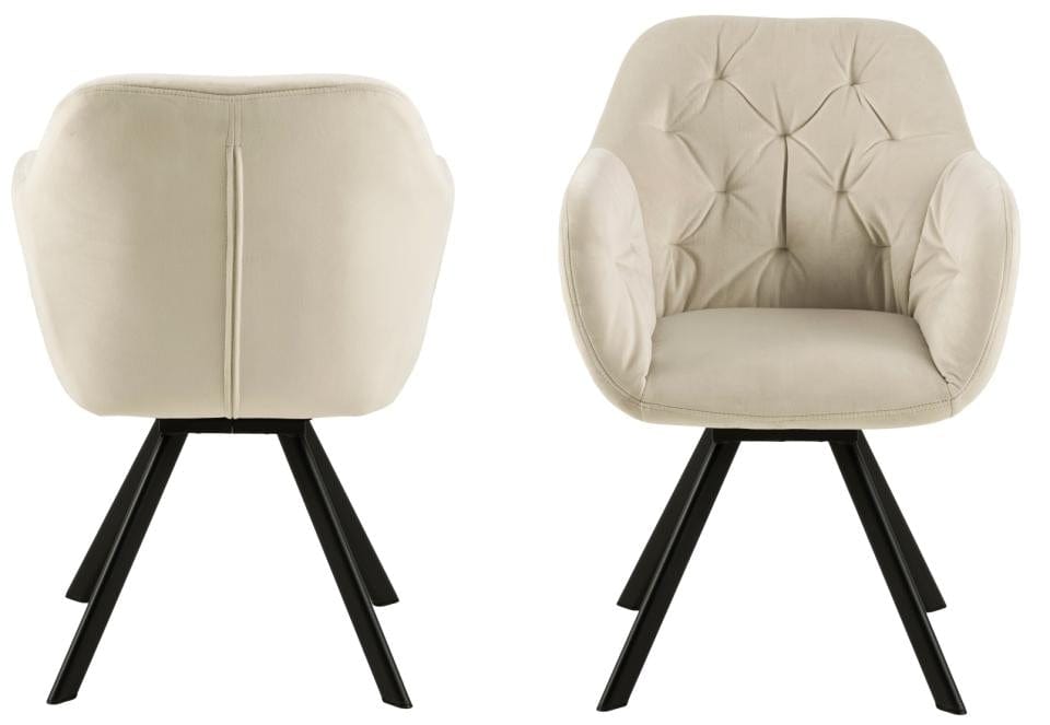 Sedia da pranzo in velluto Lola Beige (4)