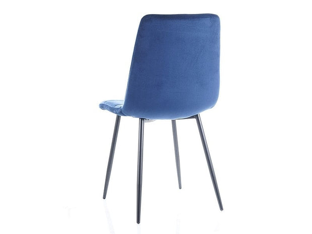 Sedia da pranzo in velluto Miley Blu (3)