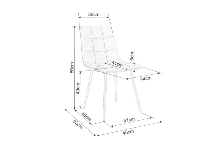 Sedia da pranzo in velluto Miley Matt Blu (1)