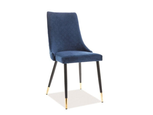 Sedia da pranzo in velluto Pirro Blu