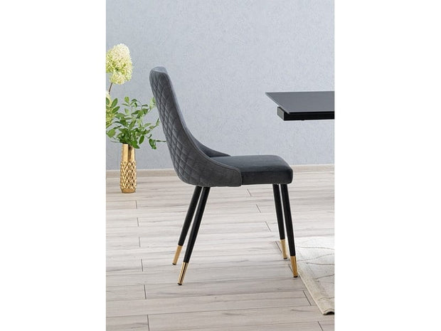 Sedia da pranzo in velluto Pirro Grigio (3)