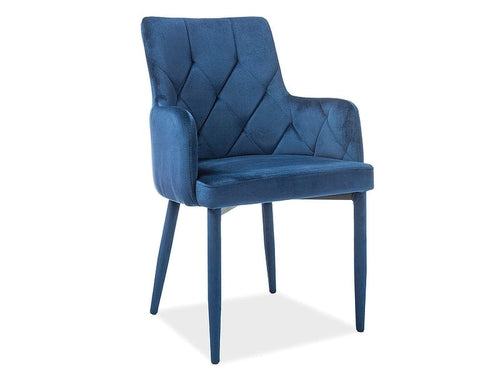 Sedia da pranzo in velluto Richelle Blu